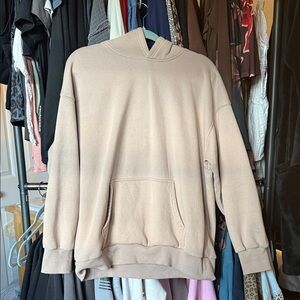 Women's Relaxed Hooded Pullover Sweatshirt - Beige